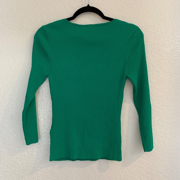 Ted Baker Ribbed Knit Pullover Top Size Small 4-6 Kelly Green Classic - Picture 8 of 11